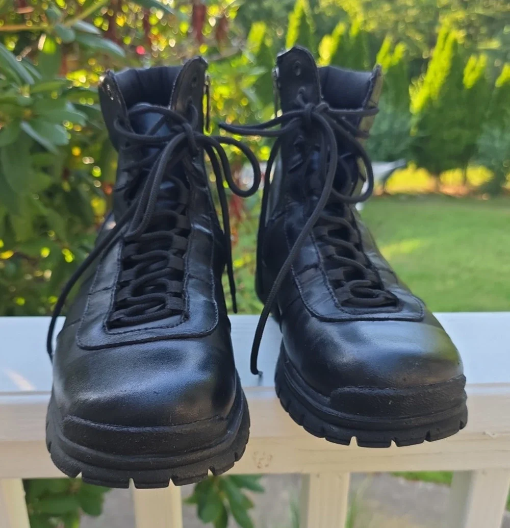 Harley-Davidson Slash D93062 Black Leather Motorcycle Boots 10.5 Lace Up Zip